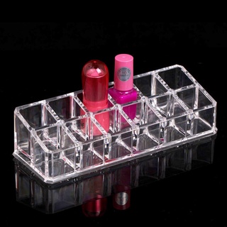 Clear Acrylic Lipstick Storage Box 12 Grids Lipstick Holder Cosmetic Storage Box Makeup Organizer
