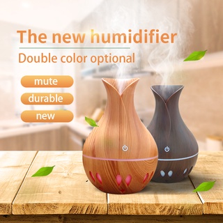 130ML USB Humidifier Oil Diffuser Aromatherapy Wood Grain LED Aroma Air Purifier Essential Oils with