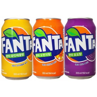 Fanta 3 Flavors Korean Soda Can 355ml.