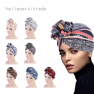 Ladies Vortex Knotted Turban Hat Bohemian Ethnic Fashion Hat Muslim Hat