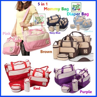 5 IN 1 Mommy Diaper Bag Baby Diaper Bag Set 5pcs