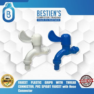 FAUCET PLASTIC GRIPO WITH THREAD CONNECTOR, PVC SPIGOT FAUCET with Hose Connector