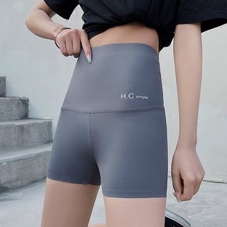 【Hot Sale/In Stock】 Shark skin three-point leggings women s outer summer shorts tight stretch fitnes (1)