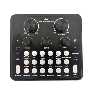 □Mixer Voice Changer With Sound Card Voice Converter For Live Singing, Karaoke, Home Audio And Video