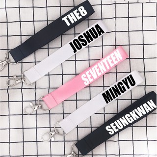 Pink Lanyard Kpop Seventeen Keychain Name Strap (1)