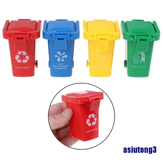 <asiutong3> Kid 4pcs/set Trash Can Toy Garbage Truck Cans Curbside Vehicle Bin Toys