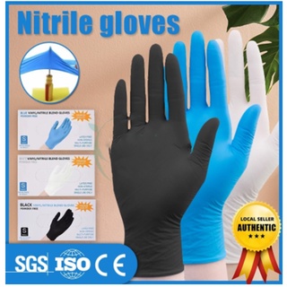 Surgical Disposable Gloves Latex 100pcs Synthetic Nitrile Powder Free Gloves (S/M/L) Blue/White