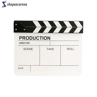 white pen✲℗✗Shopeecarena Movie Clapper Clap Board with Black White Sticks Film Slate with Eraser