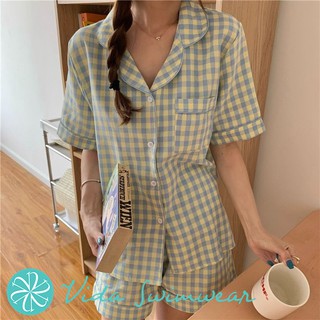 Korean Pajama Set Shorts Sleepwear Night Lounge Wear For Women Terno Sleep Wear (9)