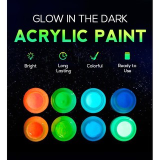 Glow in the Dark Acrylic Paint - 500 grams (Multiple Colors) (1)