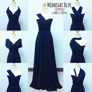 MIDNIGHT BLUE Infinity Dress with attached tube-NYLON Spandex