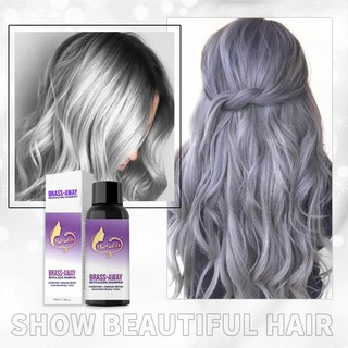 Shampoo, silver hair styling conditioner, removes yellow, brass color, does not hurt the skin 100ml