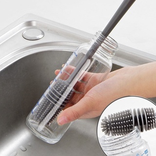 high quality Long Handle Silicone Bottle Brush Feeding Bottle Cleaning Brush Glass Jar Brush (1)