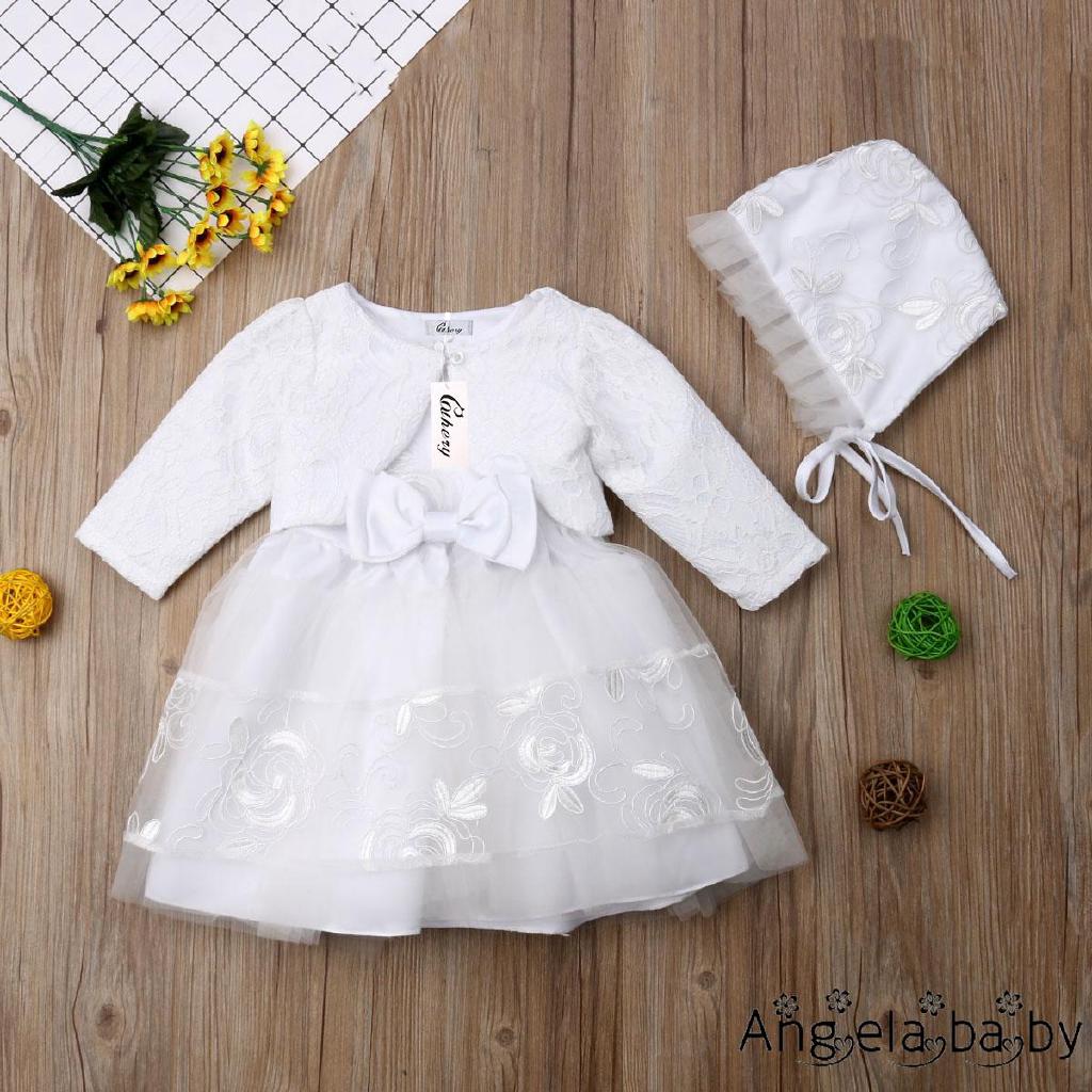 AYH-0-18 Months Baby Girls Ivory Lace Party Christening