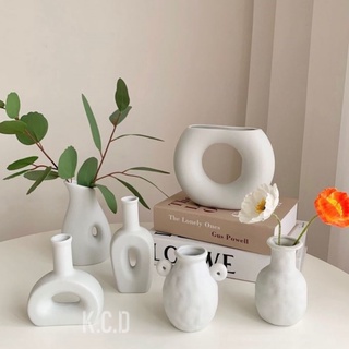 MINI White Ceramic Vases Nordic Minimalism Style Decoration for Centerpieces, Kitchen, Office