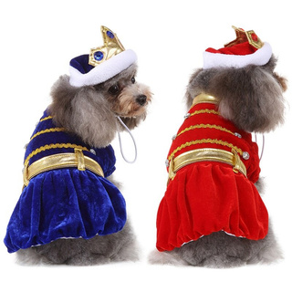 Halloween Pet Cosplay Costume Puppy Funny Princes Outfits With Hat Dogs Clothing Coat For Halloween Party Dress Up Chihu