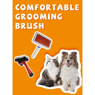 Pet Red Puppy Cat Hair Grooming Comb Pet Gilling Brush Quick Clean Tool