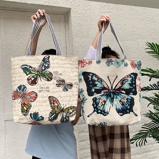 【READY STOCK】RANYI New Fashion Handbags National Wind Canvas Bag Tote Bag Large Capacity Simple Wild Shoulder Bag Tote Bag