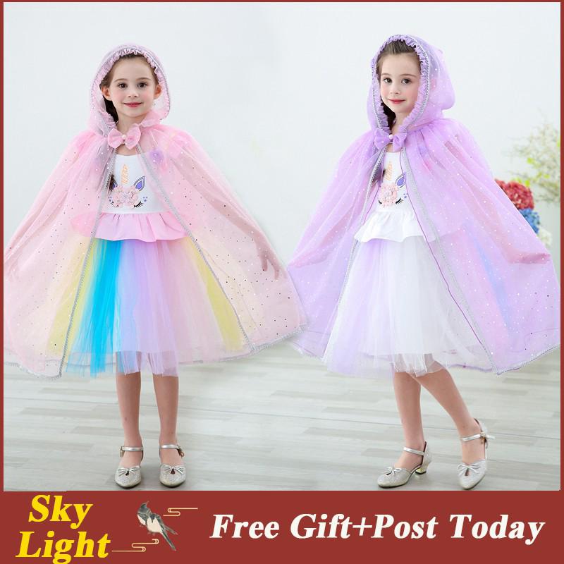 Girls Cape Cloak Frozen elsa Coat Princess Wedding Shawl Cape Kids Little Red Riding Hood Costume