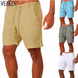2021 New Men's Summer Linen Shorts Male Breathable Cotton Linen Short Trousers Solid Color Casual Shorts M-3XL