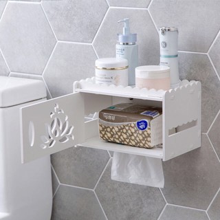 Bathroom Toilet Wall Mounted Suction Paper Roll Holder Tissue Rack