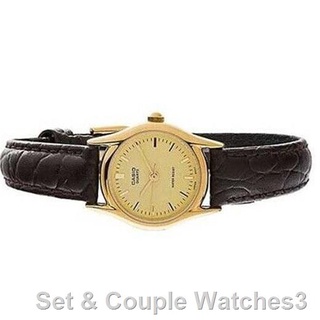 ✎Casio (LTP-1094Q-9ARDF) Brown Leather Strap Quartz Watch for Women