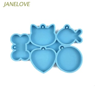 JLOVE Keychain Epoxy Resin Mold Pet Dogs Tag Silicone Mould DIY Crafts Jewelry Earrings Pendant Decorations Casting Tools