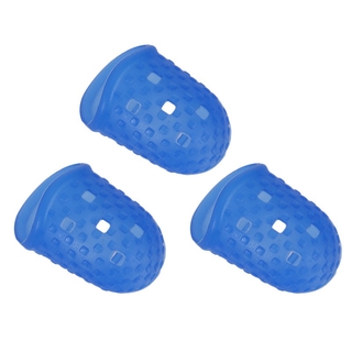 3 Pcs Finger Tips Protection Non-slip Anti-scalding Fingertip Grips Finger Tip Protector for Counting Collating and Sorting or Guitar Players (Dark Blue, Size L)