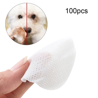 100PCS Pet Wipes Tear Stain Remover Facial Paper Towels Puppy Dog Cat Cotton Grooming Non-Initiating Absorbent Towel