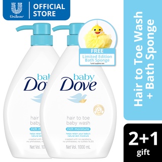Baby Dove Hair to Toe Wash Rich Moisture 1L x2