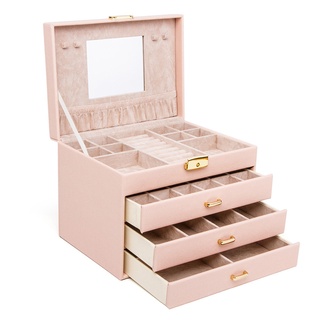 Watch storage boxKorean Jewelry Casket Jewel Box Wooden Jewelry Box European Style Large Capacity Pr