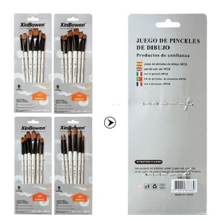 6 Pcs/set Watercolor Gouache Paint Brushes Nylon Hair Brush (3)