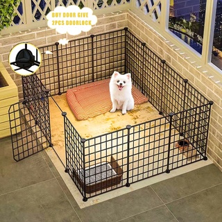 Dog Cage Stackable Pet Fence 35*35CM Cat Rabbit Fence Pet Cage DIY Pet Metal Wire Kennel (1)