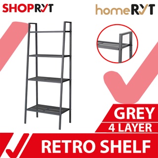 homeRYT Kitchen 4-Tier (Grey) Shelf Rack Book Organizer + FREE Face Shield
