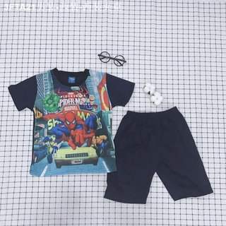 Men Clothes✜boys terno for kids T shirt+shorts Set kids clothes pants spider-man children's wear Cot