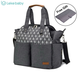 Lekebaby gray mother bag, maternity bag, diaper bag, sling bag