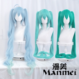 Manmei Vocaloid Hatsune Miku Sakura Miku Cosplay 110 Long Hair Wig Two Ponytails