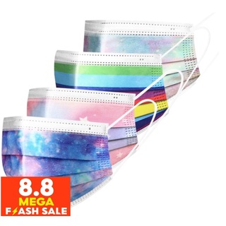 50 pieces Adult Printed Colored Disposable Surgical Facemask 3-ply