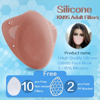 Reusable Silicone KN95 Mask with 10pcs Replacement Filters For adults and children DOMY
