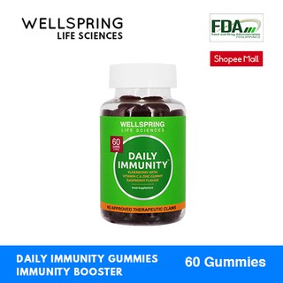 Wellspring Daily Immunity Elderberry With Vitamin C & Zinc Immunity Booster Vitamins Gummies 60 cap