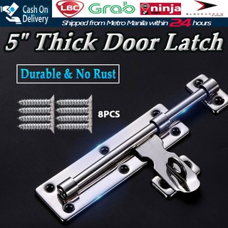 1Pc 5 Inch Thick Stainless Steel Door Latch Sliding Lock Barrel Bolt Silver Staple Gate Safety Lock