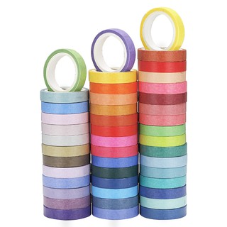 Yixing 60pcs Rainbow Candy Color Paper Washi Tape Set 80mm Lace Masking Tapes Stickers