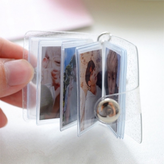 Pocket Photo Album For Mini Photo Sticker Jelly Color Card Clip 2 Inch Photo Clip Portable Key Chain
