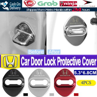 【Fast Delivery】【Honda】4PCS/Set Car Door Lock Protective Cover Cap Anti Rust (1)