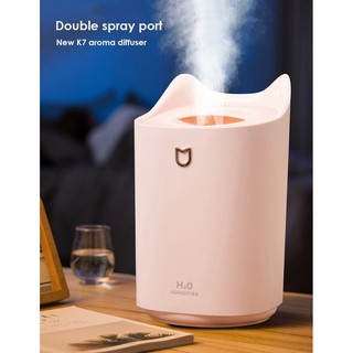 Home Ultrasonic Air Humidifier Aromatherapy 3300ML Two Port Spray USB Aroma Oil Diffuser LED lights (1)