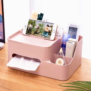 #5.1 (RS) Trendy Desk Organizer with Tissue Box Holder and Cellphone holder (version 2)