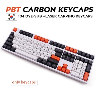 104 Keys PBT keycaps Carbon Sublimation Keycap Korean Keycap OEM Profile For Mechanical Keyboard Cherry Switch Gh60