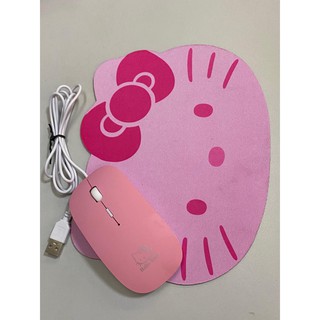 Hello kitty mouse with mouse pad