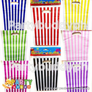 10pcs Stripes Plastic Lootbags (17cm x 25cm)