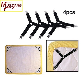 ◙✖™4pcs Triangle Bed Mattress Sheet Corner Clips Grippers Adjustable Suspender Straps Elastic Fasten